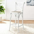 thumbnail image 4 of Modway Gear 39.5" Rattan and Elm Wood Counter Stool in White Finish, 4 of 11