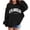 Black, variant on Girls Hoodies Oversized Cozy Letter Printed Hooded Long Sleeve Pullover Top Pocketed Everyday Girls Sweatshirts Black 3 Years-4 Years