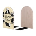 thumbnail image 2 of KLL Panda Doing Yoga Print Wood Book Ends for Shelves,1 Pair Wood Bookends Book Holder Stand Decorative, Book Stoppers for Heavy Duty Books CD File Video Games, 2 of 8