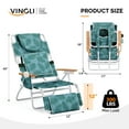 thumbnail image 3 of Ktaxon Premium 3-in-1 Outdoor Lounge Chair – Adjustable Recliner with Face Cutout, Footrest, Drink Holder & Carry Bag (Green), 3 of 7