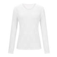 thumbnail image 6 of Ltctricy Women's Mesh Lace Tops V Neck Long Sleeve Embroidered See Through Solid Color Slim T Shirts Tight Tee Blouses, 6 of 7