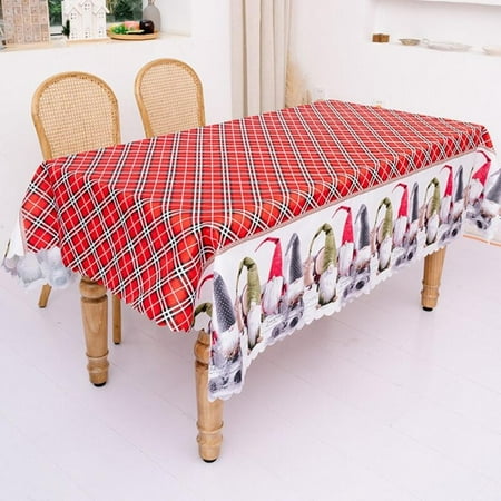 

Promotion Clearance 180*144cm Table Cloth Runner Christmas New Year Party Decorations Tablecloth Xmas Elk Plaid Printed Dinner Table Cover