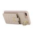 thumbnail image 5 of Nalacover for iPhone 8 Plus/iPhone 7 Plus Ring Holder Crossbody Wallet Case with Credit Card Slots, Lanyard Shoulder Strap Premium PU Leather Wrist Hand Strap Cover with Kickstand,Beige, 5 of 10