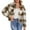 A-Yellow, variant on Women Fall Jacket Cropped Flannel Plaid Shacket Zip Up Shirts with Pockets With Pocket Lightweight Jacket