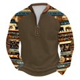 thumbnail image 2 of Blusas y camisas de manga larga con cuello redondo para hombre Sudadera con puños en los hombros estampada para hombre Blusa de poliéster de manga larga con cuello redondo para hombre, 2 of 3