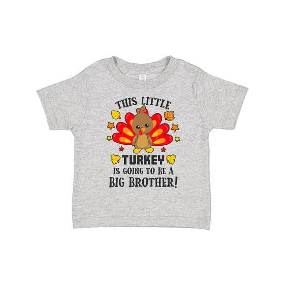 Inktastic This Little Turkey is Going to Be a Big Brother Boys Toddler T-Shirt