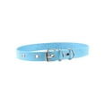 thumbnail image 2 of Eosunjian Men Necklace Vintage Punk Style Adjustable Faux Leather Solid Color Bukle Pin Neck Belt Party Club Choker Adult Jewelry Sky Blue, 2 of 13