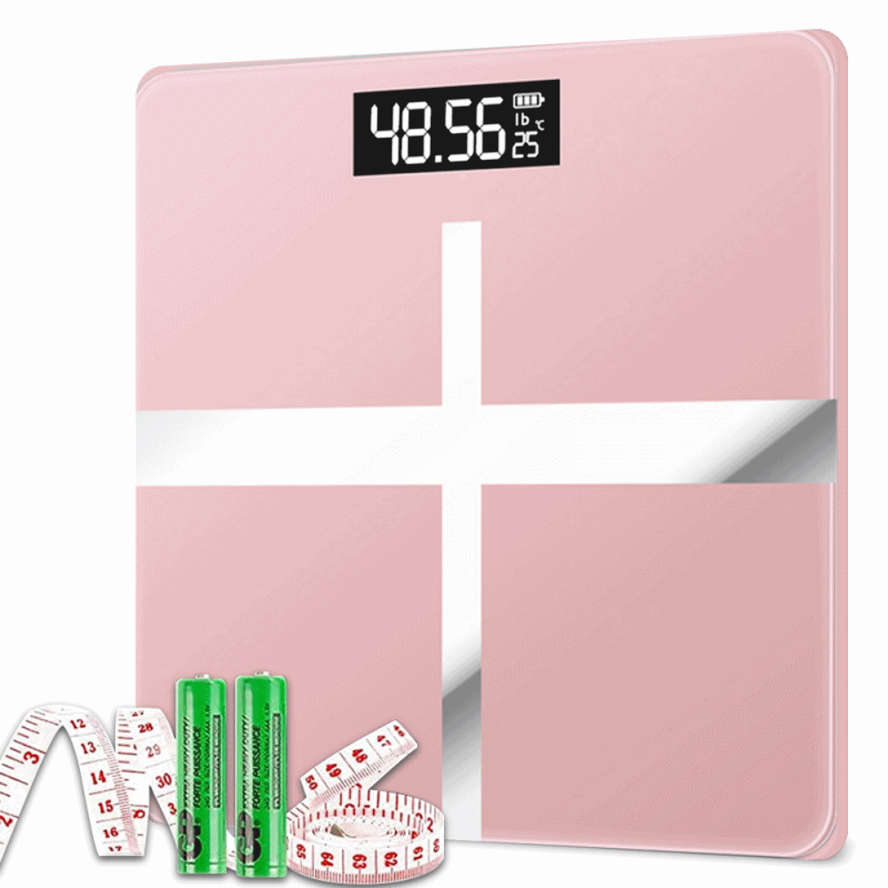 Precision Weighing Scales Bathroom Scales Stones Ultra Thin Electronic Scale LCD Backlight Display Stepping Technology Equipped with High Precision Sensor 180kg/400lb-White 