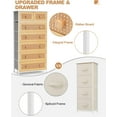 thumbnail image 6 of Crestlive Products Rattan Dresser Tall Storage Tower, Chests of Drawers, Easy Pull Fabric Bins, Wood Handles - Organizer Unit for Bedroom, Entryway, Closets - 7 Natural Drawers, White Top & Frame, 6 of 8