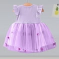 thumbnail image 4 of NOLDARES Toddler Girl Dress Little Girl Clothes Ruffle Sleeveless Floral Striped Summer Spring Casual Dresses(Purple,12-18 Months), 4 of 5