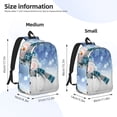 thumbnail image 3 of Bixox Christmas Snowman In The Snow Printing Canvas Backpack Lightweight Casual Travel Backpack School Backpack Fits 15.6 Inch Notebook, 3 of 5
