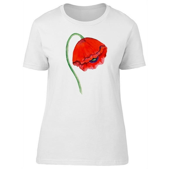 Red Poppy Flower T-Shirt Women -Image by Shutterstock, Female Small