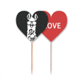 thumbnail image 1 of be cool alpaca negro citar Palillos de dientes bandera etiqueta de amor selección de pastelitos, 1 of 4