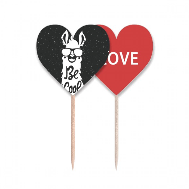 be cool alpaca negro citar Palillos de dientes bandera etiqueta de amor selección de pastelitos