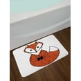 thumbnail image 2 of Fox Bath Mat, Cartoon Young Fox Character with Spiral Patterns Cute Friendly Charming, Non-Slip Plush Mat Bathroom Kitchen Laundry Room Decor, 29.5 X 17.5 Inches, Dark Orange Black White, Ambesonne, 2 of 2