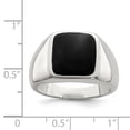 thumbnail image 2 of Sterling Silver Simulated Onyx Ring - Size 8 - Measures 5mm Wide, 2 of 2