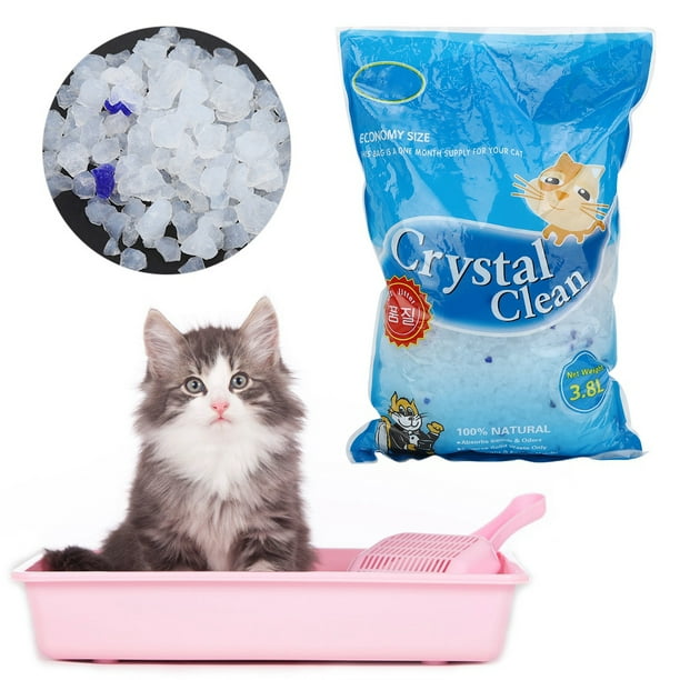 3.8L Crystal Litter Cat Toilet Water Absorption Deodorizing Antibacterial Kitty Litter Odor Removing Supplies