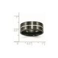 thumbnail image 4 of Gem & Harmony Mens Titanium Polished Black Plated Grooved Band Ring (8mm) for Men, 4 of 6
