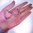 thumbnail image 2 of 925 Sterling Silver Ear Stud Hook Heart Hoop Earrings for Women, Lightweight and Hypoallergenic Earrings, 2 of 7