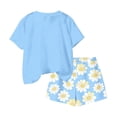 thumbnail image 4 of Amidoa Girls 2 Piece Outfits Summer Clothes Short Sleeve Floral Print Cute T-Shirt and Casual Shorts Kids Clothing Sets,Blue Size 13, 4 of 6
