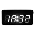 thumbnail image 2 of Reloj de escritorio con espejo de cristal, función luminosa, pantalla LED, calendario perpetuo, para el hogar, oficina, enchufe británico, 2 of 5