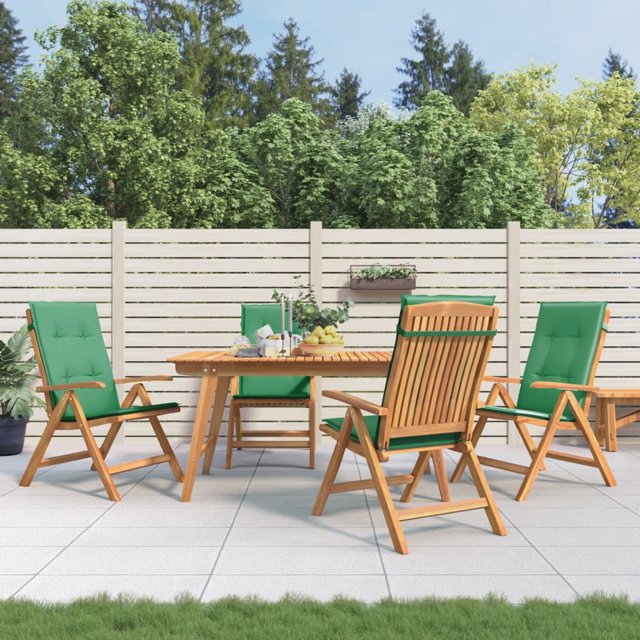 vidaXL Chaises de Jardin Inclinables avec Coussins 4 Pcs Bois Massif Teck