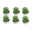 thumbnail image 1 of Paquete de 6 suministros de decoración de pasteles Cumpleaños de planta artificial Vela de regalos Lindos Regalos Descanados Descatores Herramientas Herramientas Dark Invertido Clover Inevent HA059501-01, 1 of 6