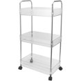 thumbnail image 3 of SAYDY 3 Tier Kitchen Storage Rack Mobile Cart for Bathroom Laundry Room Narrow Spaces, Versatile and Practical for Home Organization (Material: PET and 201 Stainless Steel) (L) 0601M, 3 of 8