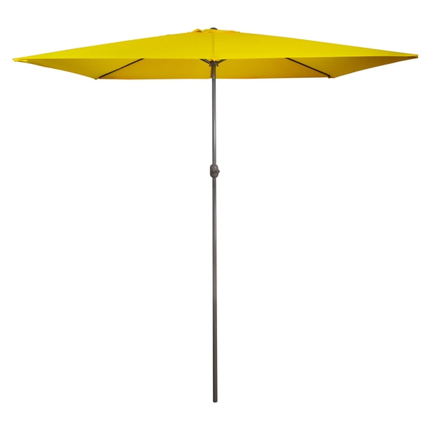 10ft X 6 5ft Outdoor Patio Market Umbrella With Hand Crank Yellow Walmart Com Walmart Com