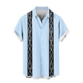 thumbnail image 5 of Men's Shirts Cuban Guayabera Casual Short Sleeve Button Down Textured Shirt Lightweight Summer Beach Hawaiian Shirts Light Blue S, 5 of 6