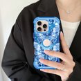 thumbnail image 3 of Meshine Phone Case for iPhone 16 Pro,Butterfly Glow in The Dark Three Layer Heavy Duty Shockproof Full Body Protection Hard Plastic Bumper+Soft Silicone Protective Case,Light Blue, 3 of 5