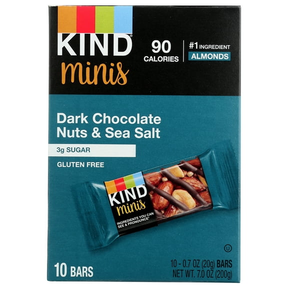 Pack of 8, Kind Dark Chocolate Nuts & Sea Salt, 7 oz
