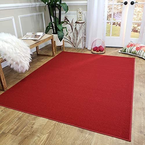 Rubber Backed Area Rug, 58 X 78 Inch, Red, Non Slip, And Mats Kitchen
