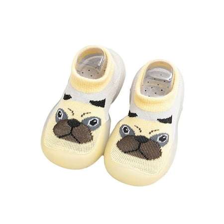

EHTMSAK Toddler Child Girl Boy Spring Summer Fall Floor Socks Slippers Infant Baby Non-Slip Cartoon Elastic First Walkers Shoes Beige 6M-2.5Y 27