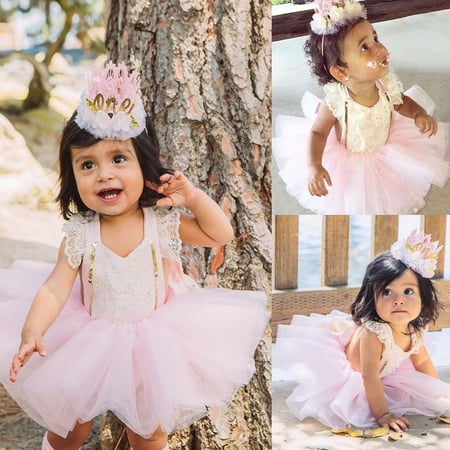 Newborn Baby Girls Lace Floral Romper+Tutu Skirts Dress 2pcs Outfits Set Clothes