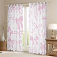 thumbnail image 2 of Feelyou Stars Bowknot Black Out Curtains, Pink Stars Curtains Pack of 2 (42x63 Each), 2 of 6