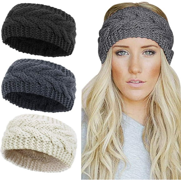 shiyou-Womens Beanie Hats - Winter Knitted Headband Warm Knit Headwear Ear Warmer Ponytail Toque Horsetail Messy Bun Hats