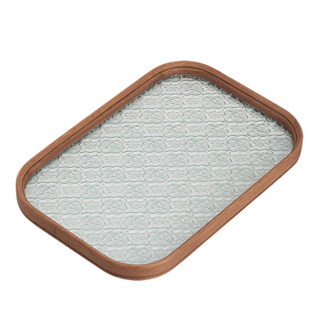 DOLITY Glass Tray Bathroom Storage Tray Multiuse Coffee Table Platter Specialty Plates 29.5x20x2.5cm