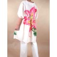 thumbnail image 4 of Gupgi Robe Courte Fleurie pour Femme à Manches Courtes, Robe Babydoll Fluide à Col en V, Robe Chemise Coupe Ample, Mini Robe d'Été Bohème, 4 of 6