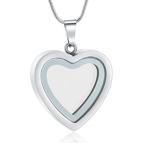 Glass Cremation Jewelry Glass Heart Urn Necklace for Ashes Clear Urn Necklace Stainless Steel Memorial Keepsake Urn Ashes Urn Ashes Pendant