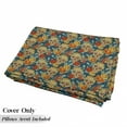 thumbnail image 5 of Sugar Skull Floor Pillow Lounger Cover, Skulls Diamond Shapes in Eyes Roses Bouquets Colorful Pattern Print, Nap Mat Printed Fabric Case for 5 Pillows, 88" x 27", Multicolor, by Ambesonne, 5 of 5