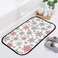 thumbnail image 4 of Floor Door Mats Bath Rugs Christmas Snowflakes Red and Gray Bathroom Carpet Non-Slip Absorbent for Entryway Indoor 36x24in Carpet Runner, 4 of 7