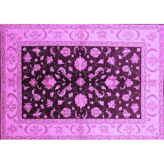 Ahgly Company Indoor Rectangle Oriental Purple Traditional Area Rugs, 4' x 6'