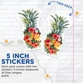 thumbnail image 4 of (2 Pack) Tropical Pineapple Stickers - Vibrant Hawaiian Floral Art - Exotic Summer Vacation Decals - 5" On Longest Side - Sticks to Smooth Flat Surfaces - Made in USA - BMCS21144, 4 of 7