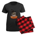thumbnail image 5 of CafePress - PD Moreno's Halloween Owl - Women's Short Sleeve Print T-Shirt and Pants Dark Cotton Pajama Set, 5 of 7