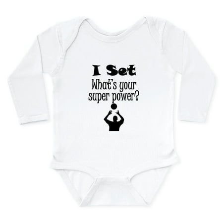 

CafePress - I Set (Volleyball) What’S Your Super Power Body S - Long Sleeve Cotton Baby Bodysuit