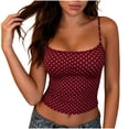 thumbnail image 2 of HBYJLZYG Women's Polka Dot Spaghetti Strap Tank Top, Adjustable Straps Slim Fit, Cute Summer Camisole Crop Top, Casual Everyday Wear and Party Outfits, 2 of 6