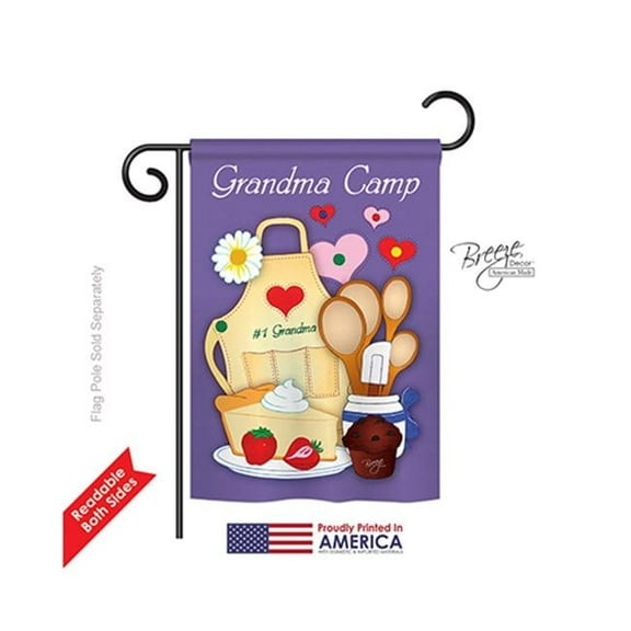 Breeze Decor 65055 Grandma Camp 2-Sided Impression Garden Flag - 13 x 18.5 in.