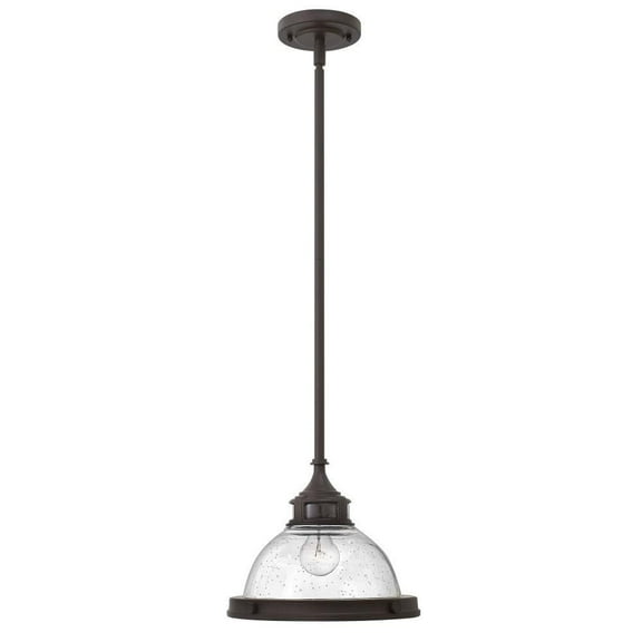 1 Light Small Pendant in Traditional-Industrial Style 11.75 inches Wide By 9 inches High-Buckeye Bronze Finish Bailey Street Home 81-Bel-3001980