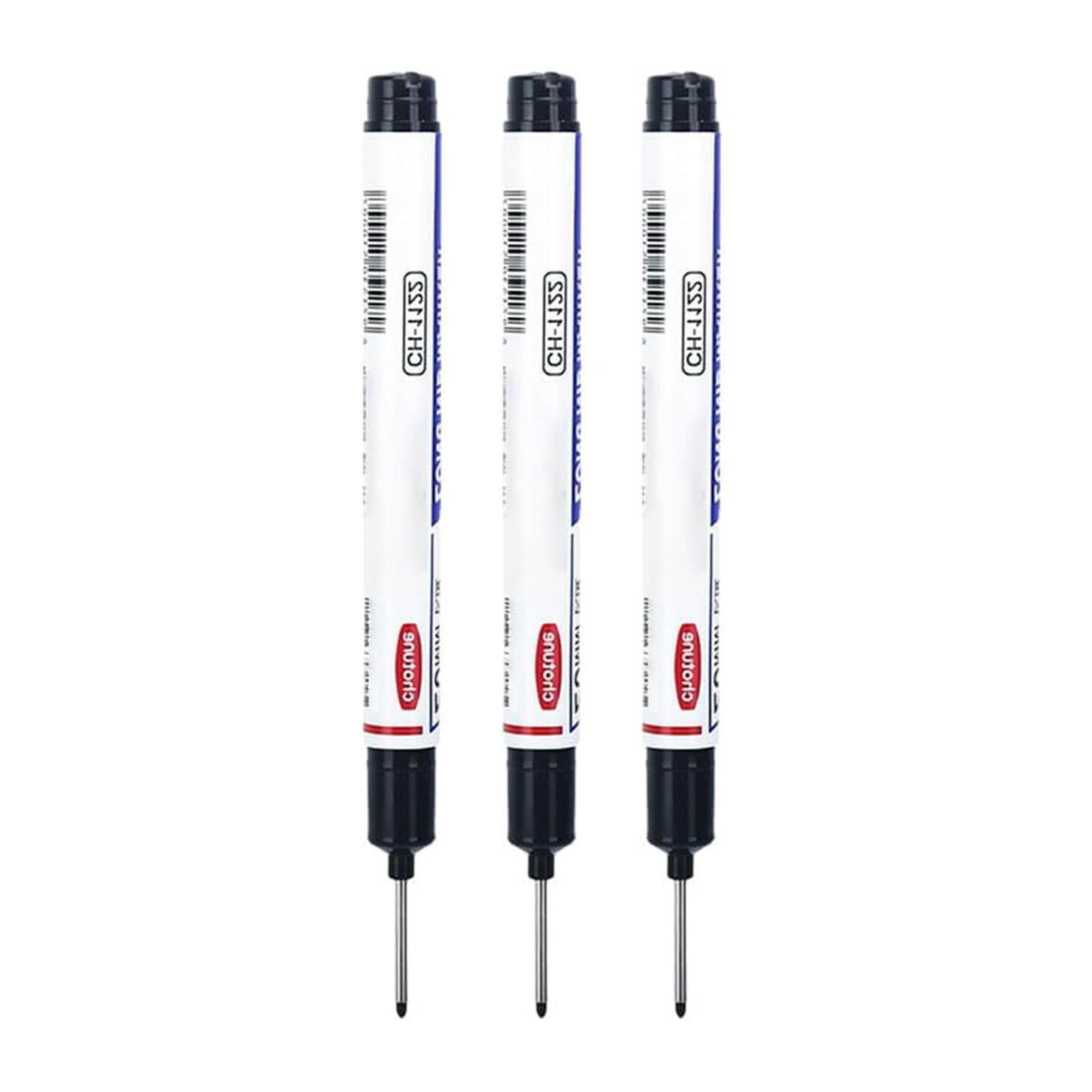 Markers, Furenl Long Head Deep Hole Marker Color Marker Woodworking Ink Marker for Bathroom Woodworking (5 Colors) 2Ml, 3X Long Markers